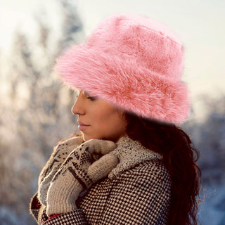 Faux Furry Fur Bucket Hat