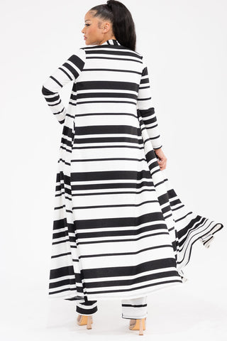 Black & White Stripe Duster Pant Set