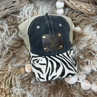 Upcycled Zebra Cap