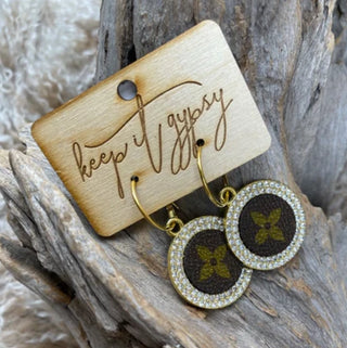 Upcycle LV Flower Gold Earrings