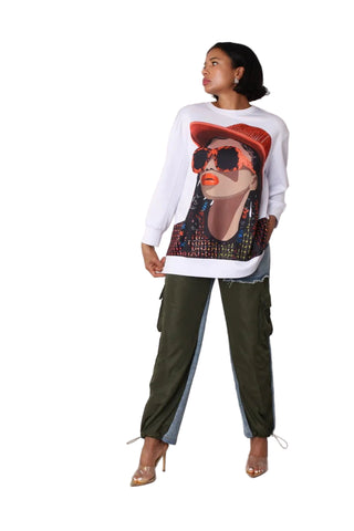 White Graphic Sweatshirt