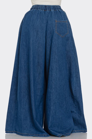 Dark Blue Wide Denim Pants