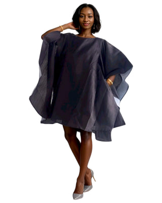 Black Wing Poncho Dress