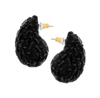 Black Tear Drop Earrings