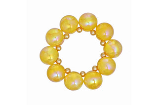 Yellow Chunky Iridescent Ball Beaded Bracelet