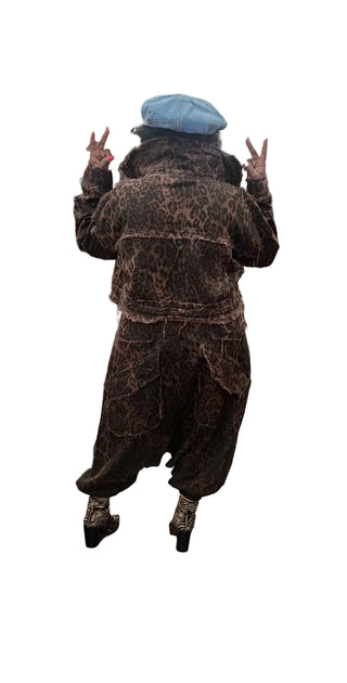 Brown Leopard Crop Jacket