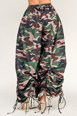 Camouflage Drawstring Cargo Pants