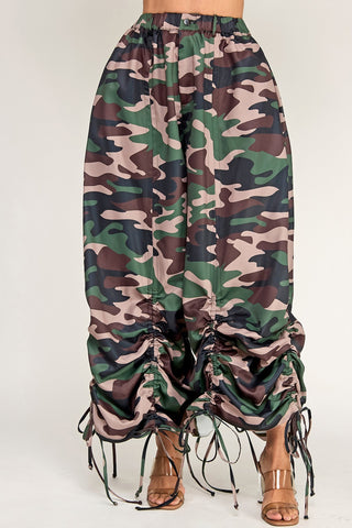Camouflage Drawstring Cargo Pants