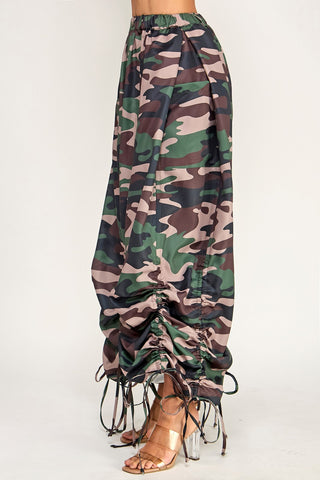 Camouflage Drawstring Cargo Pants