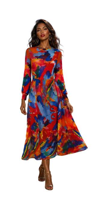 Colorful Print Bounce Dress