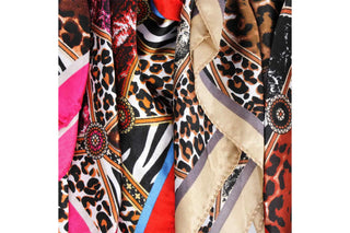 Leopard Print Silky Square Scarves