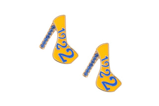 Blue & Yellow Platform Stud Earrings