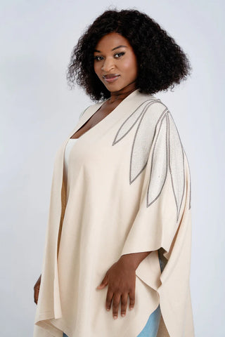 Ivory Embellished Shawl