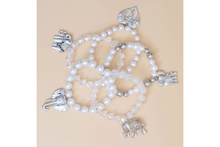 Mixed Silver Bead Elephant Bracelets