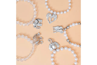 Mixed Silver Bead Elephant Bracelets