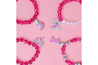 Pink Glass Bead Cancer Bracelets