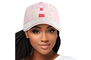 Pink leather cap hotsell