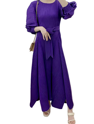 Crinkle Belted Dress