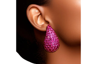 Fuchsia Tear Drop Earrings