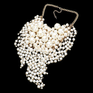 Cream Pearl Cluster Necklace