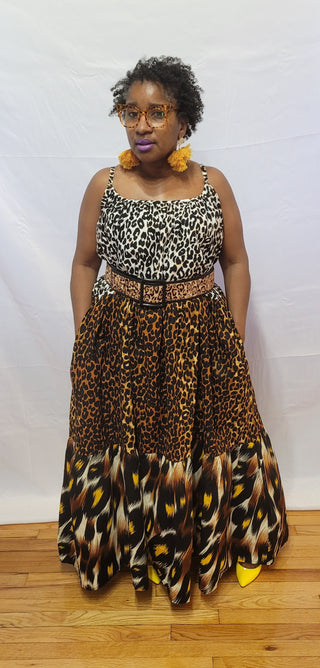 Cheetah Leopard Print Dress with pockets