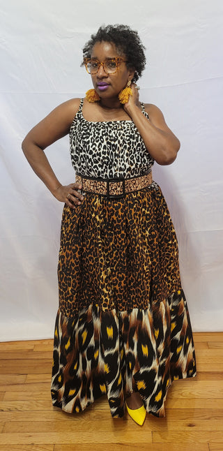 Cheetah Leopard Print Dress with pockets