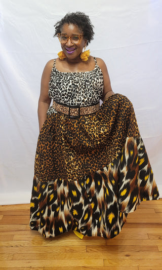 Cheetah Leopard Print Dress with pockets