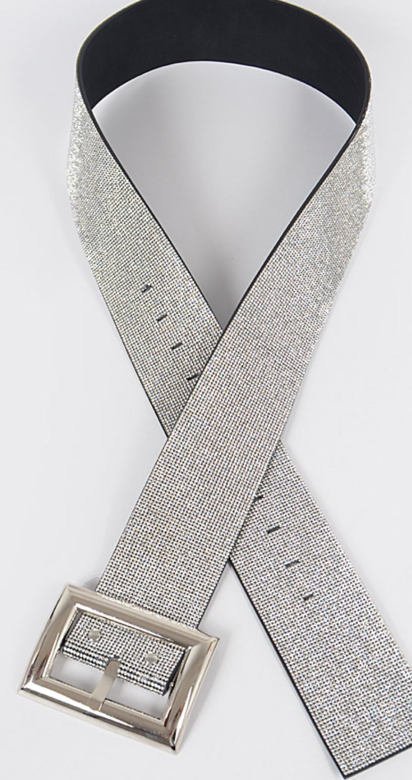 silver sparkly belt for dress plus size Swsmclt Women's Rhinestone Faux Leather Belt for Dress Bling Shiny Sparkle Glitter Party Belts Casual Square Buckle Fashion Silver One Size, Size: One