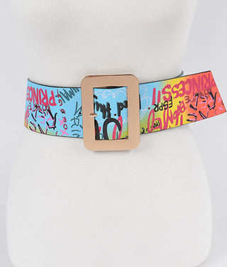 Multi Graffiti Wide Regular Size Belt