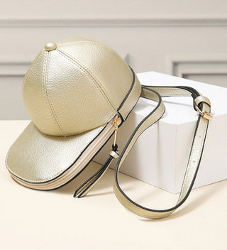 Gold Baseball Cap Crossbody Bag
