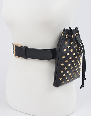 Faux Gold Studded Belt Bag