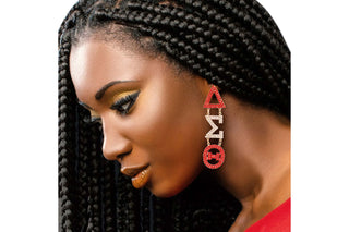 Delta Sigma Theta Bling Sorority Dangle Earrings